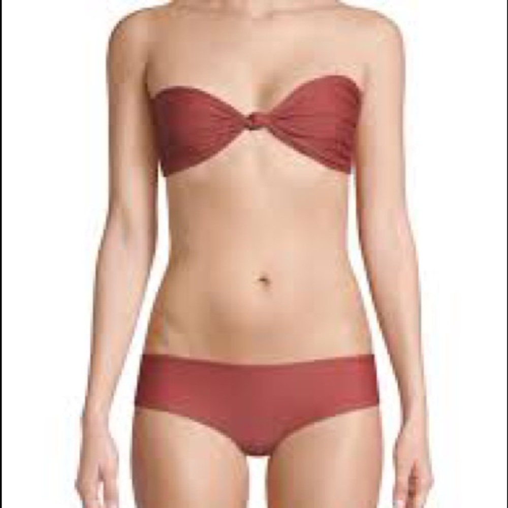 Mikoh Maroon Two Piece with Knotted Top